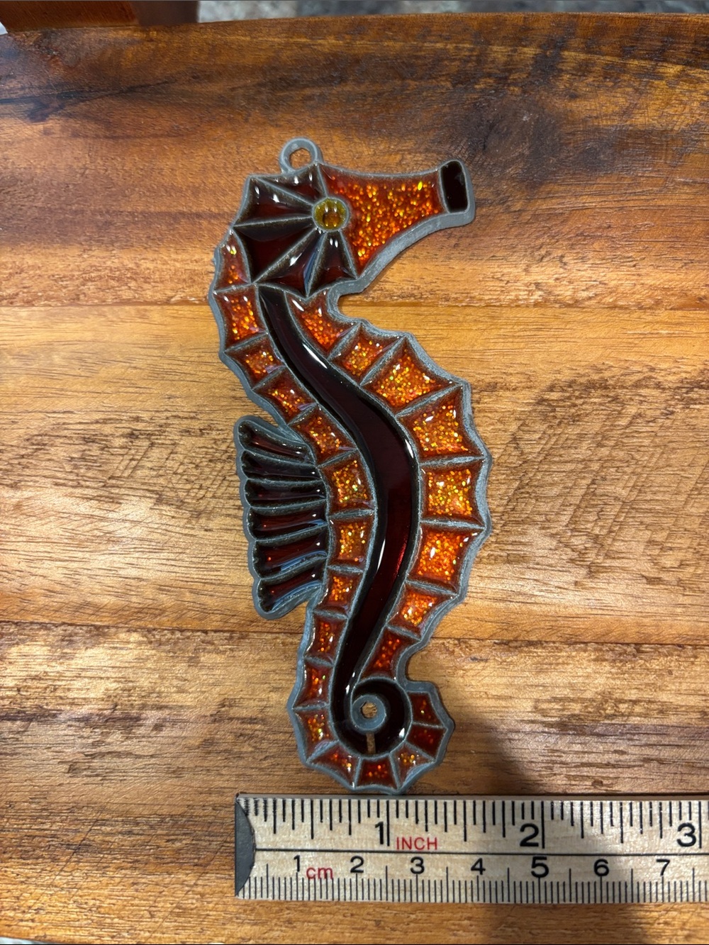 Seahorse Sun catcher faux stained glass window ornament decor - Picture 5 of 6